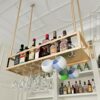 KEppd Wine Rack Wall Mounted - 3 Packs Wine Glass Holder, Ceiling Hanging Wine Bottle Holder, Simple Style Ceiling Decoration Shelf for Bars, Res