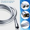 LEEFE PVC Smooth Shower Hose Flexible Anti-Kink Handheld Shower Head Hose with Brass Connections 1.5M / 59 Inch