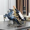 Stylish Simplicity Resin Crafts Creative Home Office Kitchen Living Room Bedroom Decorated in European-American Style Blue Deer Wine Rack Ornamen