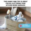 Cornish Cream Colour Kitchen Sink Enamel Washing up Sink Tidy | Sink Caddy | Kitchen Sink Organiser | Sink Accessories | Washing up Utensil Holde