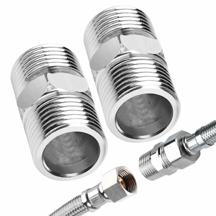 2Pcs Stainless Steel Shower Hose Connector Durable and Damage Resistant Shower Hose Connector Male to Female Ideal for Air Hoses Fuel Hoses Water