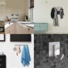 smartpeas Wall Coat Rack Rustproof Stainless Steel - Dimension 43x8x3.8 cm - Holds Up to 30Kg - Simple Brushed Finish - No Sharp Edges 6 Fixed Co