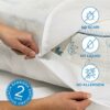 Allergosystem Anti Dust Mite Mattress Cover with Zip for Double Bed, Polypropylene (PP), White, 170x200x20 e 2: 50x80 cm