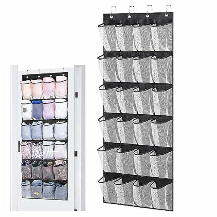 Liummrcy Over the Door Shoe Organisers, Over Door Shoe Storage 24 Mesh Pockets Over the Door Organiser for Shoes Multifunctional Hanging Shoe Rac