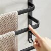 Towel Bar Towel Rack, 24 Inch Towel Racks for Bathroom Wall Mounted, Hand Towel Holder Bathroom Accessories, Bathroom Towel Holder Black Towel Ba