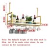 SUCHETA Wine Rack Hanging Wine Glass Rack, Rustic Style Wine Glass Bottle Rack Can Hanging Mount,Metal Stemware Holder Adjustable Height For Bars