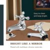 Wasserrhythm Basin Taps Pair Bathroom Sink Taps Mixers Victorian Traditional Chrome Brass Cross Lever Wash Basin Tap