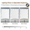 Saihemei Vanity Desk, Makeup Table with Mirror and Lights, Bedroom Table Vanity Set with 4 Drawers, 3 Lighting Modes Brightness Adjustable for Wo