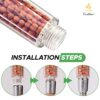 EcoNour Shower Head Powerful Flow with Beads Filter Pressure Boosting Shower Head Spray with 3 Modes Water Saving Bathing for Adults Children Pet