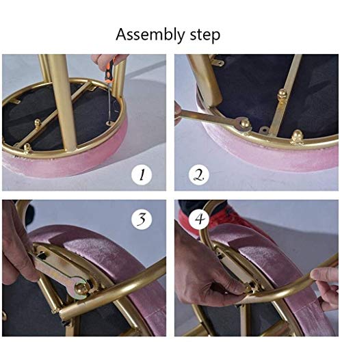 SDFGH Bar Stool Chairs High Chair Wrought Iron Bar Chair Gold Stool Dining Chair Nordic Pub Accessories Leisure (Color : D)