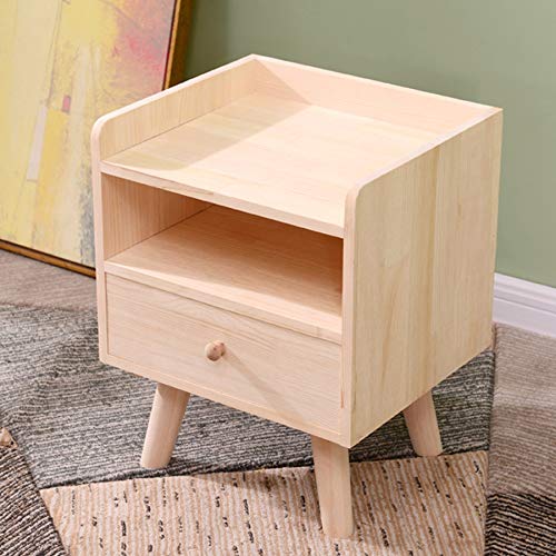 JYDQM Solid Wood Simple Bedroom Bedside Table, Mini Drawer Storage Wooden Cabinet