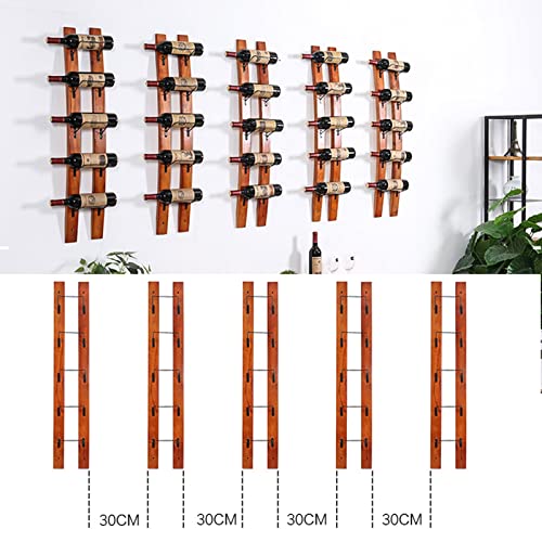 Wall-Mounted Hanging Shelf Wine Rack Bottle Holder,Wine Storage Wall Racks 5 Bottles Wine Holder Farmhouse Wall Decor for Kitchen Dining Room Bar