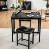 DINGZZ 3 Pieces Counter Height Dining Table And 2 Backless Stools Kitchen Bar Furniture