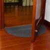 YK Decor Front Door Mat Half Round Inside Doormat Outdoor Entry Mat Non Slip Mud Dirt Trapper Mat Indoor Entrance Mat Rug Machine Washable (Gray)
