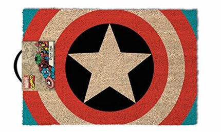 Captain america Shield Door Mat, Coir, Multi-Colour, 60_x_40_cm