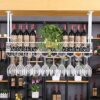 EYLINK Bar Unit Floating Shelves Wall-Mounted Wine Racks, Wine Bottle Holder Ceiling Hanging Metal Iron Wine Glass Rack Goblet Stemware Racks Hom