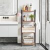 YMYNY Bookcase,4 Tier Storage Rack, Plant Rack, Storage Rack with Steel Frame,for Living Room, Office, Study, Hallway, Industrial Style, Rustic B