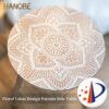 Hanobe Small Round Side Table: Boho Floral End Tables for Living Room Bohemian Accent Bedside Table White Bedroom Nightstand Farmhouse Home Decor