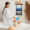 Towel Rack Wall Mounted, Bath Towel Racks with Shelf, Bathroom Towel Storage can Hold Large Bath Sheets, 2 Bar Rail Bathroom Towel Holder, Rolled