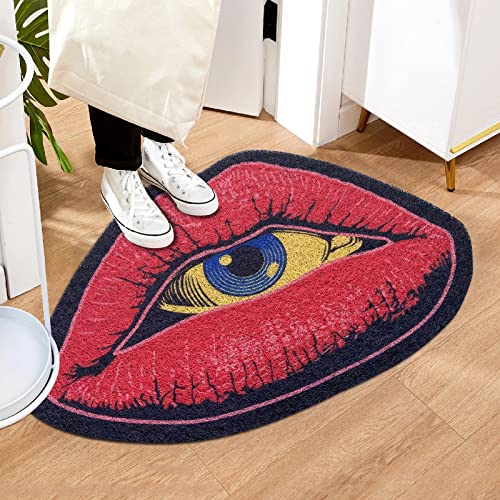 Funny Half Round Tarot Sun and Moon Outdoor Door Mat Front Door Entrance Decoration Welcome Doormat Resist Dirt Rug Suitable for Indoor Balcony (