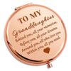 Granddaughter Gifts for Girls Inspirational Compact Mirror Granddaughter Gifts from Grandma Grandpa Compact Makeup Mirror Encouragement Gift for