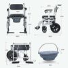 CNAOHGHN Portable Toilet Potty Chair for Elderly Medical Rolling Chair Bathroom Stool Waterproof Shower Accessible Transport Mobile Toilet Home W