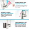CREA Kitchen Tap with Pull Out Spray, Kitchen Mixer Tap with 3 Function, 360° Swivel Mixer Tap for Kitchen Sink, Single Handle Kitchen Sink Mixer