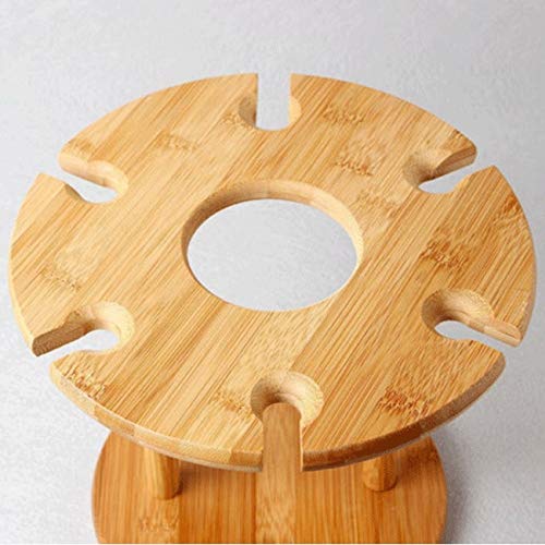 DLOETT Wine Glass Holder Tabletop Wine Glass Drying Racks Camping For 6 Glass And 1 Wine Bottle