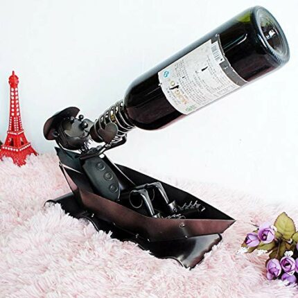 ALREMO HUANGXING - Wine Bottle Holder, Sturdy Iron Bottle Rack, Copper, Creative Drunkard Shaped, Wine Bottle Holder for Household Decoration,1pc