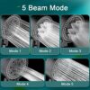 Shower Head High Pressure Booster with 1.5 m Hose & Bracket, 2023 6 Modes Rain Power Shower, Waterfall Shower Heads with 65% Water Saving Stop, H