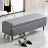 shoe storage bench ottoman Storage Benches storage Ottoman bench, Faux Leather storage Organizer Box Bench Seat,Modern Home Living Room Entryway