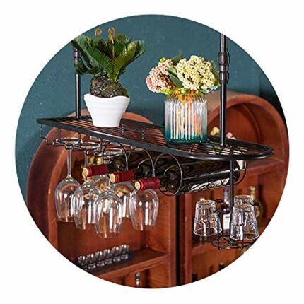 PIBM European Wine Rack Goblet Upside down Home Creative Living Room Decoration Crystal Section A, No Crystal Section b J1022, b , 100x25cm