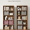 VASAGLE Bookshelf, Open Bookcase with Adjustable Storage Shelves, Floor Standing Unit, Engineered Wood, Rustic Brown, 23.6”