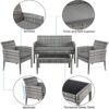 TJLSS 4 Piece Outdoor Garden Lounge Set with Cushion Garden Sofa Set Garden Furniture Sets for Patio Terrace