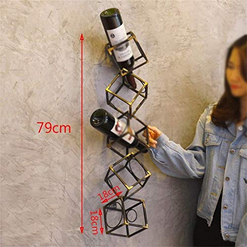 CZDYUF Iron Wine Rack, Wine Rack Wall Home Decoration Shelf Retro Restaurant Bar, Bronze