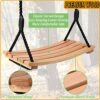 Wood Tree Swing Adult Children Hanging Beech Tree Rope Garden Swings Seat Chair for Indoor Outdoor with Adjustable Rope (24''x10'')