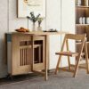 Mobile Folding Dining Table, Wood Drop Leaf Table, Space Saving Multi-use Table with Wheels, for Small Space Dining Room Kitchen,120 * 80 * 73cm