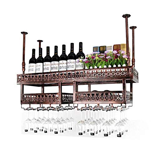 NEOCHY Wine Rack Hanging Floating Ceiling Decoration Adjustable Height Bar Wine Cabinet Can Hang Multiple Wine Glasses Modern Wall-Mounted Displa