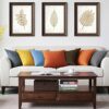 Udewo 2 Pack Waterproof Outdoor Cushion Cover, Orange Throw Pillow Case Decorative Outdoor Waterproof Pillow Covers 18X18 Inch (45X45cm) Garden C