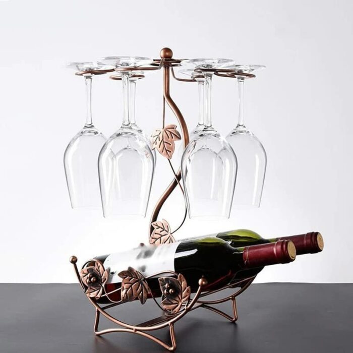 N/A Maple Leaf Wine Rack Wine Holder Stand Hanging Drinking Stemware Rack Shelf Wine BottleCup Display Holder Home
