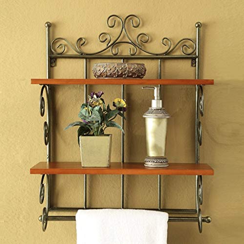 RSOCHS Shelf bathroom 2 layer bathroom wall hanging wall storage rack storage European and American creative wrought iron