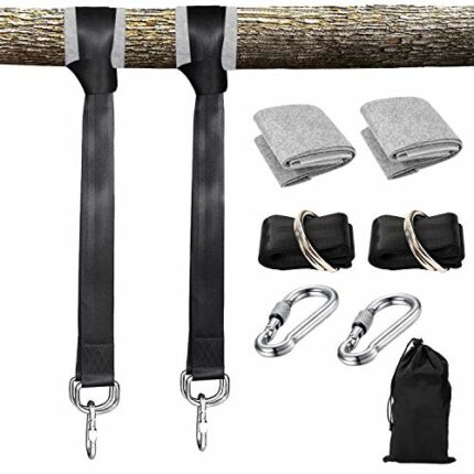HONGXIN-SHOP Swing Hanging Straps Outdoor 150cm Long Hammock Strips Tree Hanging Kit with 2 Wear-Resistant Cloth 2 Strong D-Ring Holds Up to 500k