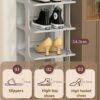 XLXXJYBXZ 8 Tier Narrow Shoe Storage Free Standing Shoe Rack for Small Room Stackable Shoe Organizer for Closet Plastic Vertical Shoe Holder for