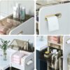 Bathroom Floor Cabinet With Storage Drawers Tower Large Capacity Slim Toilet Paper Storage Cabinet With Wheels Narrow Dresser Tower For Small Spa