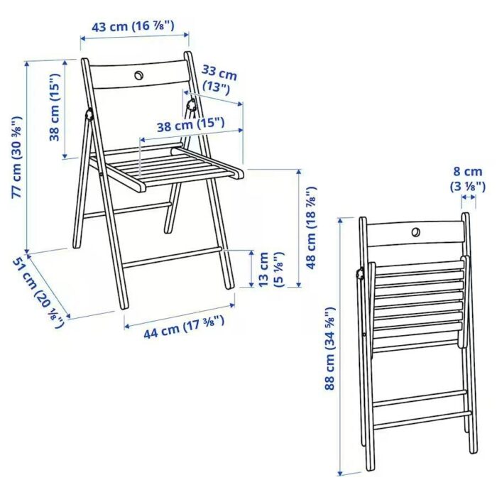 Ikea TERJE Folding chair (Black)