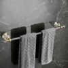 HIGOH Towel Racks, Towel Rail for Bathroom,Crystalen Single Rod Hand Towel Holder,Bathroom Transparent Light Wind Towel Rod,Bathroom Shelf Free o