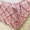 AMSKA INTERNATIONAL Divan Bed Base Frame Cover Wrap Valance, Artificial Silk, Pintuck Pinch Pleat, Silver Grey, Blush Pink, White, (1006) (Blush