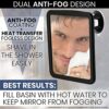 MIRRORVANA Fogless Shower Mirror for Shaving with Upgraded Suction Cup, Dual Anti Fog Design, Shatterproof Surface & 360° Swivel - Large Anti Mis