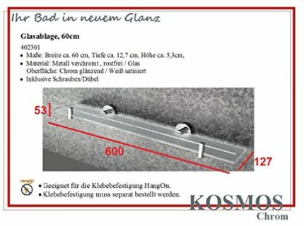 Haceka Kosmos Chrome Bath Shelf 60cm. 402301