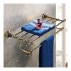 HIGOH Towel Racks, Bathroom Towel Rack Wall Mounted Towel Holder,Antique Bronze Double Towel Racks,Bathroom Shelves Ceramic Accessories Towel Bar